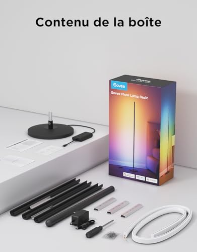 Govee RGBIC LED Floor Lamp, WiFi Floor Lamp, Works with Alexa, Matter, Google Assistant, Music Sync, 16 Million Colours and 61 Stage Modes, Modern Lamp for Living Room and Bedroom