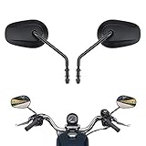 Black Sportster Mirrors, Long Stem for Road King Street Electra Glide Road Glide Dyna Softail Rearview 1982-2018 2019 2020