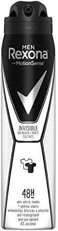 Rexona 1 Men Invisible Black + White Anti-Perspirant Deodorant Spray, 200Ml