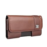 CASE123® MPS Mk II TLS Premium Genuine Cowhide Leather Oversized Vertical Swivel Belt Clip Holster for Apple iPhone 6 / 6s (4.7 in screen) for use with Apple leather case, Incipio Feather, Incipio NGP, TPU Covers, and more - Dark Cognac Cowhide