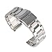 Kai Tian Stainless Steel Watch Band Brushed Finish Metal Watch Strap 18mm/20mm/22mm/24mm Double Buckle Bracelet Black Silver