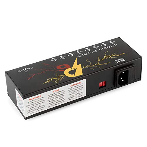 Caline Electric Guitar Pedal Power Supply Station 8 Isolated DC 9V 100mA Outputs with Short-circuit Protection P6 Guitarist Gifts