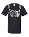 Huge Hanging Headphones T-Shirt DJ Music Tee Shirt Black L