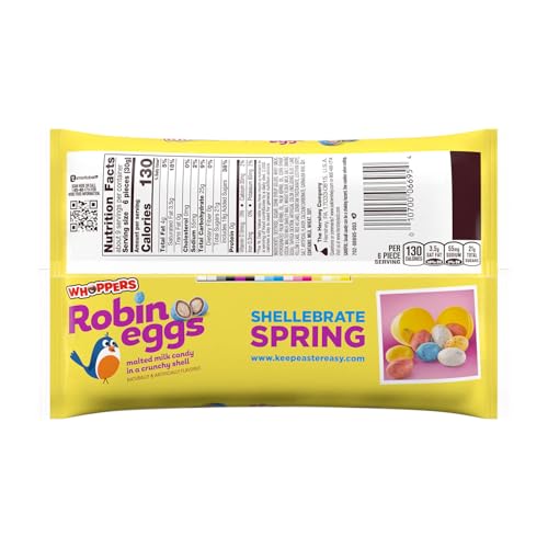 WHOPPERS ROBIN EGGS MALTED MILK BALLS, EASTER CANDY BAG, 9 OZ