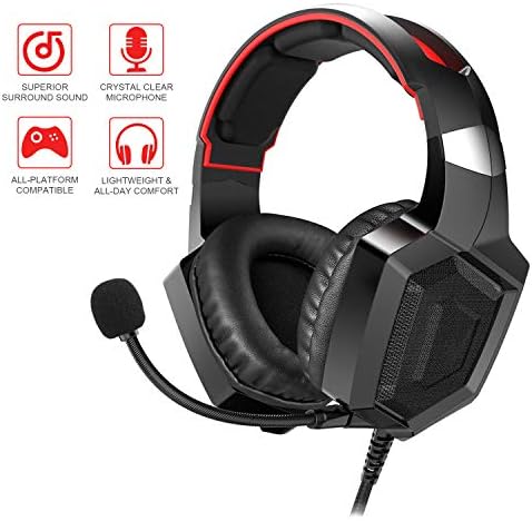 Dreamerd Gaming Headset for PS4, PC, Xbox One Controller, Laptop Mac, Nintendo Switch, Professional Headphone comfort Noise Reduction with Mic