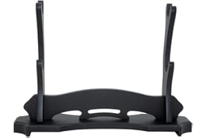 BiJun Sword Stand Katana Stand, 2 Tier Wooden Katana Holder Lightsaber Hanger Display Rack For All Samurai Sword