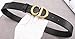 Menalisa Women's Deluxe CD Buckle Design Fashion Italian Imported Leather Belt (Black, 105cm/41.3inch(34-36))