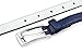 Belle Donne Women Skinny PU Leather Dress Belts Womens Belt with Silver Polished Buckle Women's Belts, Navy Blue Belts for Women Medium
