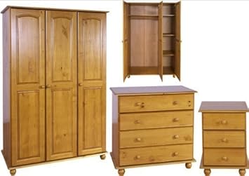 Right Deals Uk Pine Wardrobe 3 Doors Bun Turned Feet Hampshire