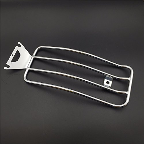 HK MOTO Motorcycle Chrome Steel Rear Shelf Fender Rack Plated Luggage Shelf 14"x6" For Harley Davidson FLHR Road King FLHRC FLHRS FLHT Electra Glide FLHX Street Glide FLTR Road Glide