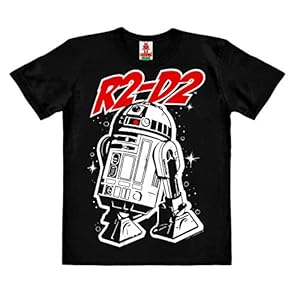 LOGOSHIRT – Star Wars – Robot – R2-D2 – T-Shirt duurzaam – Kinderen – zwart – Gelicentieerd origineel ontwerp, Maat 152…