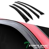 Topline Autopart Sun/Rain Guard Smoke Vent Shade Deflector Window Visors 4P 06-11 Honda Civic 4Dr