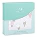 aden + anais Classic Stroller Blanket, 100% Cotton Muslin, 4 Layer Lightweight and Breathable, 27.5 X 27.5 inch, Heartbreaker