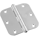 National Hardware N225-961 V514R5/8 Door Hinge in Stainless Steel | Door Hinges, Stainless Steel Hinges, Mortise Hinges, Nib on hinge for finished appearance, 5/8 in radius round corners, 8