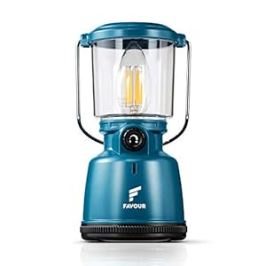 Favour LED lantaarn, camping lamp oplaadbaar L0818 Retro, 320 lumen, IP64 waterdicht, draagbaar, geïntegreerde…