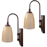 Westek Battery Operated Wall Sconces â€“ 2 Pack, Bronze Finish â€“ Easy Wireless Installation, 4 Hour Auto Shut-Off â€“ 2 Brightness Levels â€“ 100 Lumen Battery Operated Wall Light