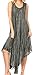 Sakkas 14801 - Kara Long Draped Sleeveless Marbled Caftan Dress/Cover Up - Black - OS