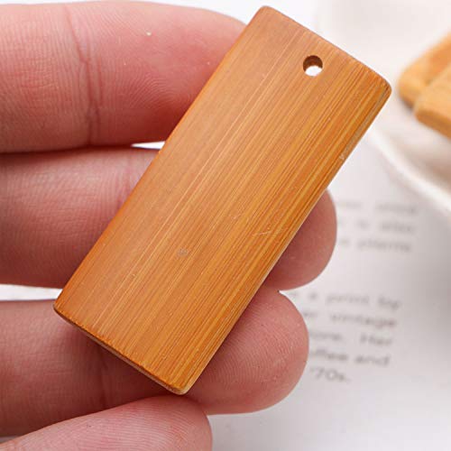 JETEHO 50 Pieces Blank Wooden Key Chain Blank Wooden Key Chain for Present Party Bags, Wine Bottles, Arts & Crafts, Home Decoration - Thumbnail 5
