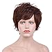 BLONDE UNICORN Short Hair Wigs for Women with Bangs Natural Human Hair Wig (Auburn)