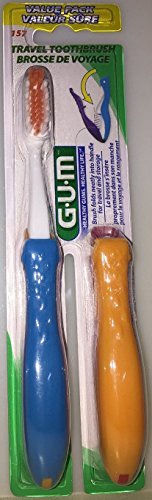 GUM Travel Toothbrushes with Antibacterial Bristles (Pack of 2)