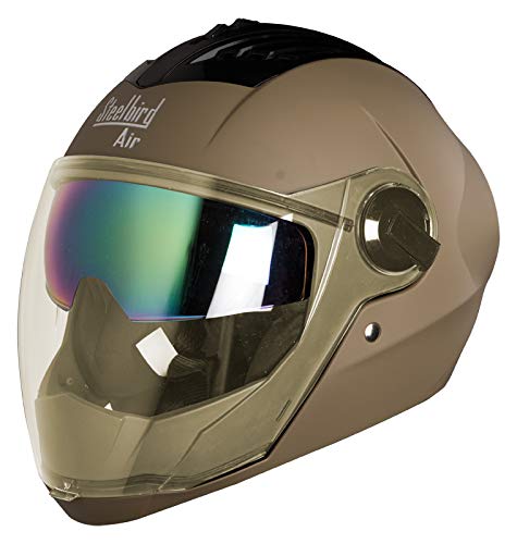 Steelbird SBA-2 Full Face Helmet in Matt Finish with Dual Visor (Large 600 MM, Desert Storm/Gold Inner Visor) Steelbird SBA-2 Full Face Helmet in Matt Finish with Dual Visor (Large 600 MM, Desert Storm/Gold Inner Visor)