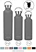 MIRA Alpine Stainless Steel Vacuum Insulated Water Bottle with 2 Lids, Durable Powder Coated Thermos | 25 oz (750 ml) | Gray