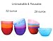 KX-WARE Plastic Bowls set of 12 - Unbreakable and Reusable 32oz/6 inch Plastic Cereal/Soup/Salad Bowls in 6 Assorted Color | Dishwasher Safe, BPA Free