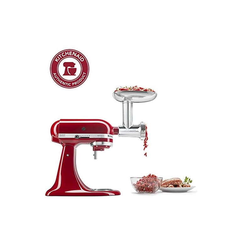 KitchenAid KSMMGA Metal Food Grinder Attachment, 2.5 lb, Silver