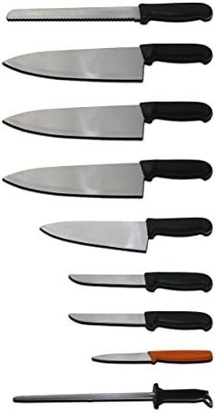 New Jersey Grinding Professionally Sharpened Knife Sets (Restaurant Kit 9 Pc Knife Set)