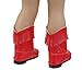 MagiDeal Handmade Red PU Leather Tassel Boots Shoes Fits 18inch American Girl Dolls Gifts