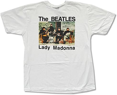 Adult The Beatles "Lady Madonna" White T-Shirt (3X-Large)