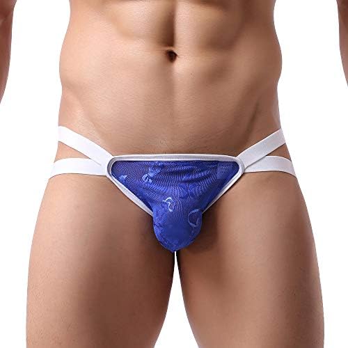 Men's Briefs Sexy Mesh Lace Seamless Underwear Low Rise Bikini Bulge Enhancing with Stretch Waistband