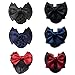 6 Pack Two-Way Bowknot Decor Snood Net Barrette Hair Clip Bun Cover Valentine's Day Women Day Gifts