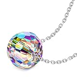NINASUN Fantastic World s925 Sterling Silver Necklace Round Pendant Swarovski Crystal Necklace for Women Valentines Day Gifts for Women Her Girlfriend Birthday Gift from for Teen Girls Daughter Sister