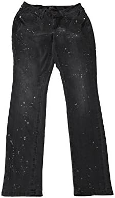 Earl Jean Womens Denim Paint Splatter Skinny Jeans Gray 16