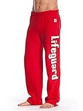 LIFEGUARD Fleece, Sweatpants With Pockets on Both Sides - Red Cotton Polyester 50/50. (Small)