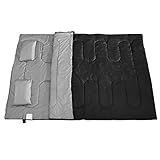 Mounchain 3-4 Season Double Sleeping Bag Queen Size with 2 Pillows Fits Adults Teens, 2 Person Waterproof Damp-Proof Sleeping Bag for Camping, Backpacking, Hiking, Climbing Outdoor Activities