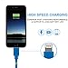Lightning Cable for iPhone 5 Pack (3.3 Feet) in Blue, Black, Purple, Red, White - Cable w/ Lightning Connector - Lightning to USB cable / Cord for iPhone Compatible with iPhone 7 6 & 5