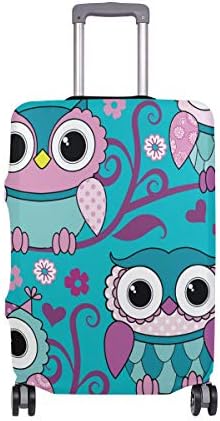 MyDaily Cute Owl Flower Luggage Cover Fits 24-26 inch Suitcase Spandex Travel Protector M