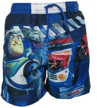 Boys (or Girls) Toy Story Swimming Swim Shorts with Woody and Buzz in Kids Blue 8 years
