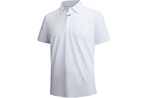 Damipow Premium Golf Shirts for Men Dry Fit Performance Polo Short Sleeve Collared Shirt