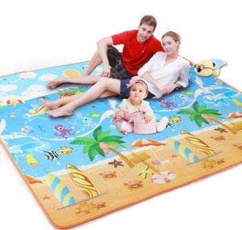 Home Spaces Memory Foam Reversible Waterproof Kids Crawling Play Mat Foam Floor Gym - Non-Toxic Non-Slip Reversible Waterproof, Pingko and Friends, Large Size