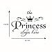 Lchen Princess Sleeps Here Wall Sticker Decal Home Decoration Decor Removable (princess03,11.8