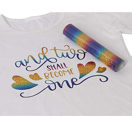 HOHOFILM Holographic Stripe Multi Heat Transfer Vinyl Iron-on HTV Press Paper Sheet for Garment T-Shirt 20"x12"