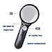 HXL Magnifying Glass Hand-held Magnifier Glass with 3LED Light 3X 45x for Reading,Medicine,Coin,Stamp,Home and Office【Black】