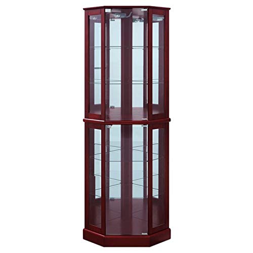 Tall Lighted Corner Curio Corner Hutch for Collectibles