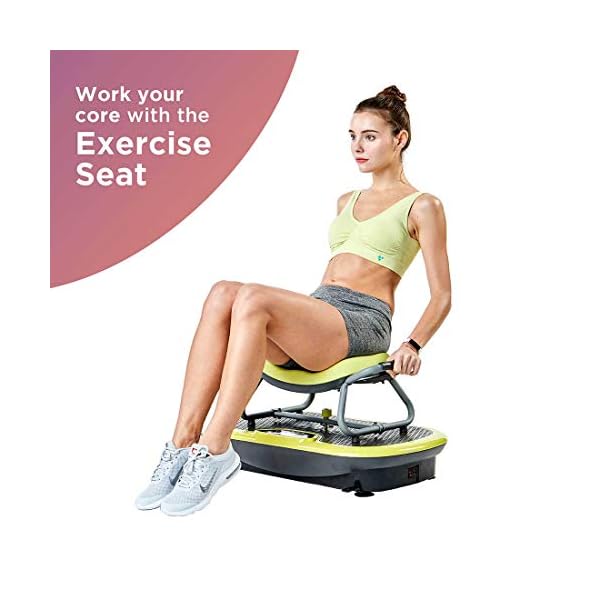 Wonder Core Rock N Fit Vibration Plate & Exercise Seat, 20 Speed Total Body Workout (Lime Green)