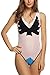 Zeagoo One Piece Sexy Mesh Patchwork Backless Swimsuit Swimwear Monokini Bikini,Blue,Small