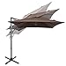 Sundale Outdoor 8.2ft Square Offset Hanging Umbrella Market Patio Umbrella Aluminum Cantilever Pole with Crank Lift, Corss Frame, Polyester Canopy, 360°Rotation, for Garden, Deck, Backyard (Coffee)