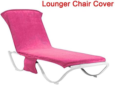 TAKEMORE7 Adjustable Microfiber Beach Chair Recliner Cover, Sun Leisure Chaise Lounge Chair Folding Recline Cover Lounger Mate Beach Towel Carry With Pockets Bag Outdoor Beach Accessary